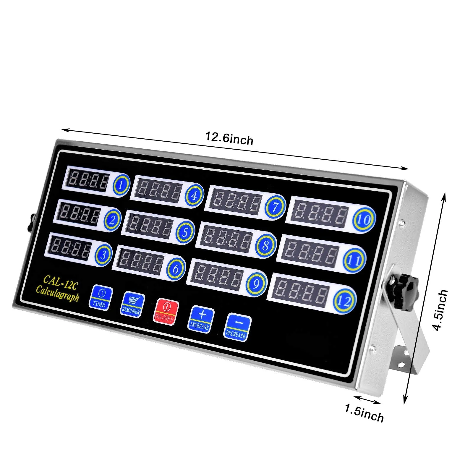 12 Channels Digital Kitchen Timers Commercial Cooking Timer,Stainless Steel Calculagraph Timer Restaurant Timer with Loud Alarm Burger Cooking Reminder