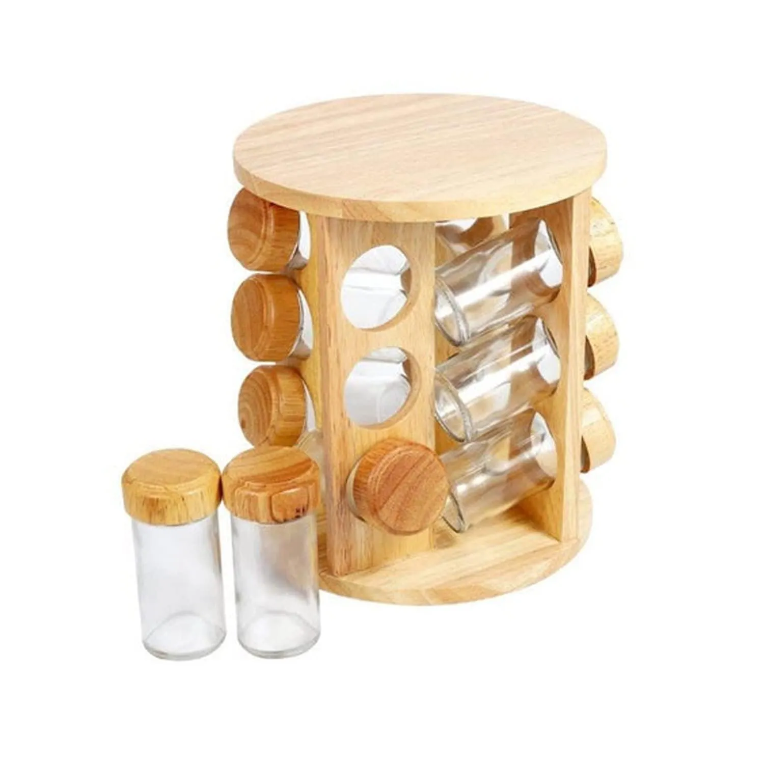12 PCS Rubberwood Spice Rack K0046