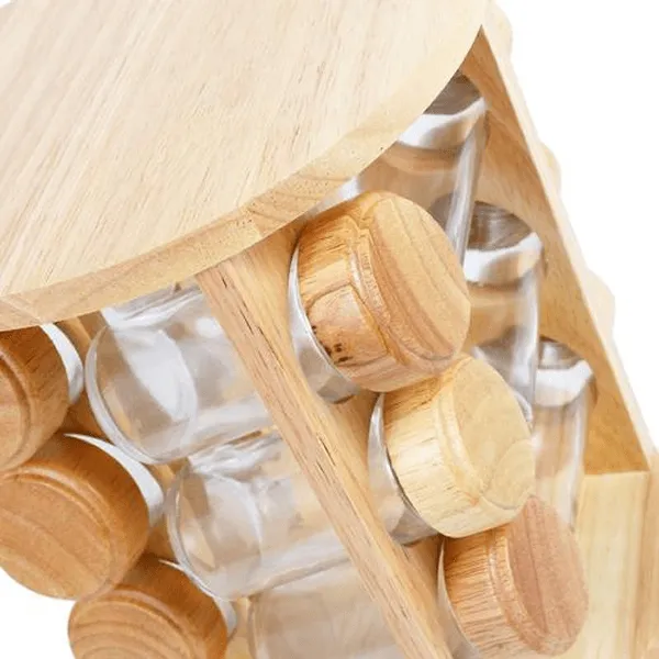 12 PCS Rubberwood Spice Rack K0046