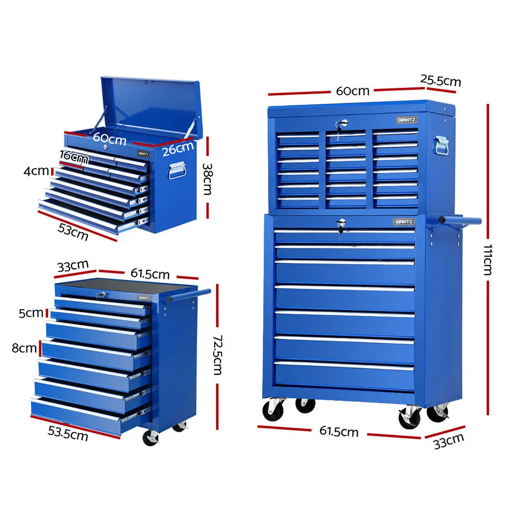 17-Drawer Steel Tool Chest & Trolley, Lockable, Giantz
