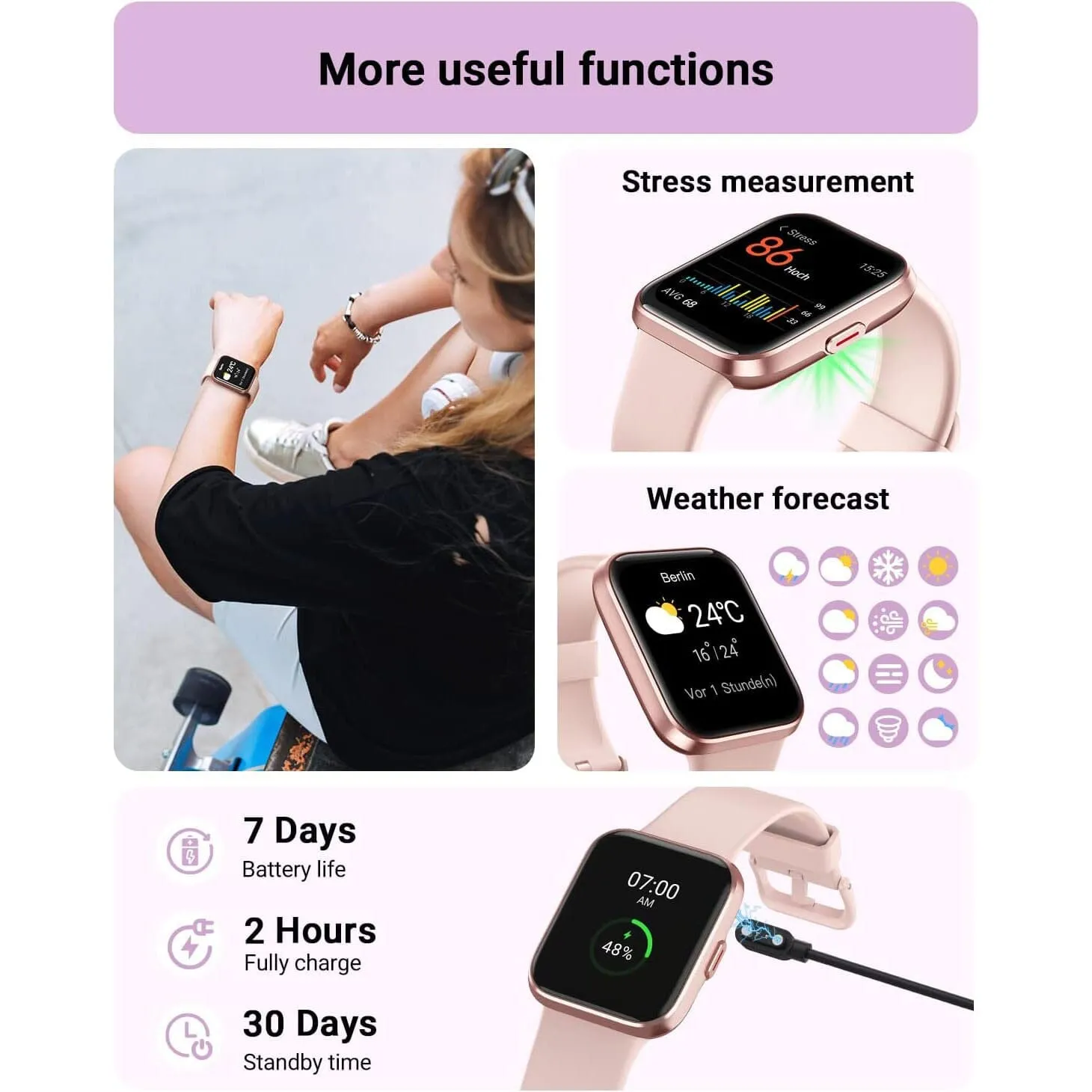 1.8" HD Full Color Touch Screen Bluetooth Call Smart Watch (Refurbished)