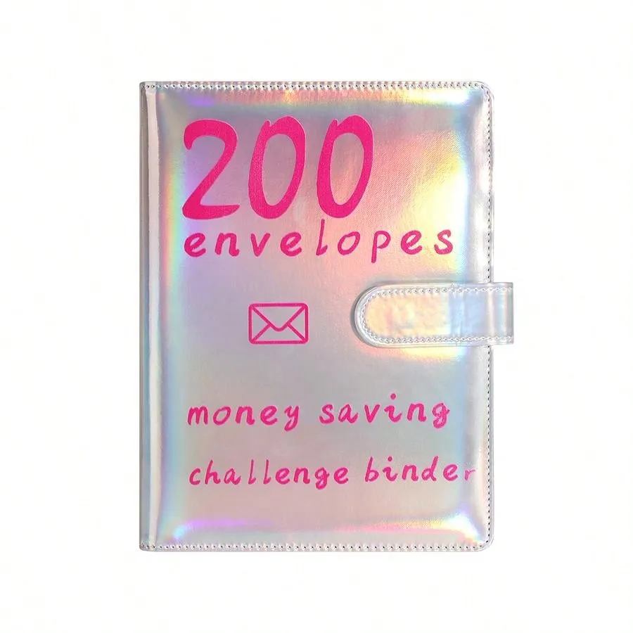 1pc 100EnvelopeChallenge Loose-Leaf Book 200-Day Money Saving Challenge Cash Envelope Savings Book