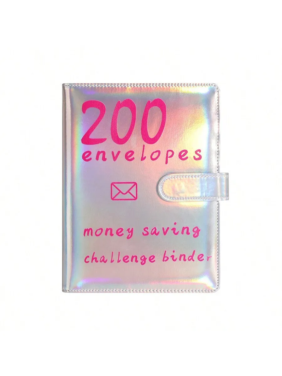 1pc 100EnvelopeChallenge Loose-Leaf Book 200-Day Money Saving Challenge Cash Envelope Savings Book