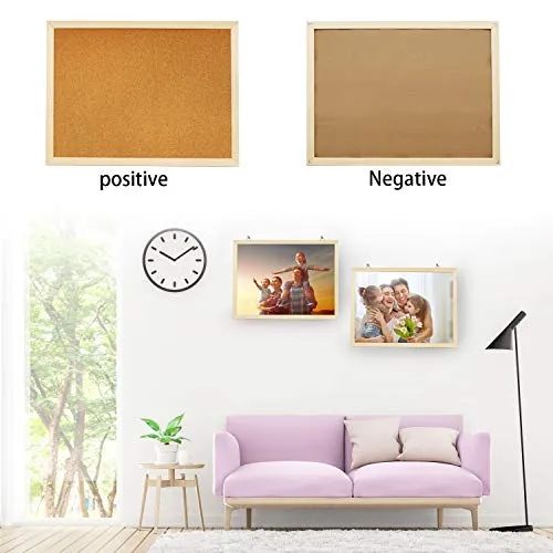 2 Pcs Cork Board Bulletin Board, 16"X 13" Vision Corkboard, Decorative Hanging Pin Board Perfect for Home Office Decor, Classroom Wall Message Board (2 pcs Post-it)
