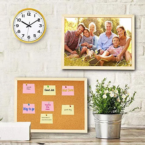 2 Pcs Cork Board Bulletin Board, 16"X 13" Vision Corkboard, Decorative Hanging Pin Board Perfect for Home Office Decor, Classroom Wall Message Board (2 pcs Post-it)