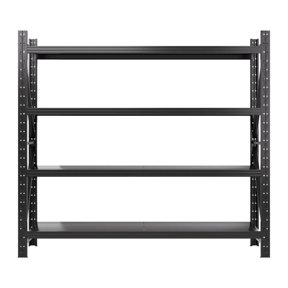 2Mx1.8M Garage Shelving Warehouse Rack Pallet Racking Storage Shelf - Black