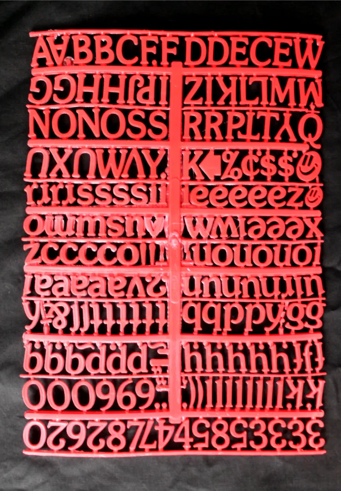 3/4" Molded Plastic Letters for Counter Message Board