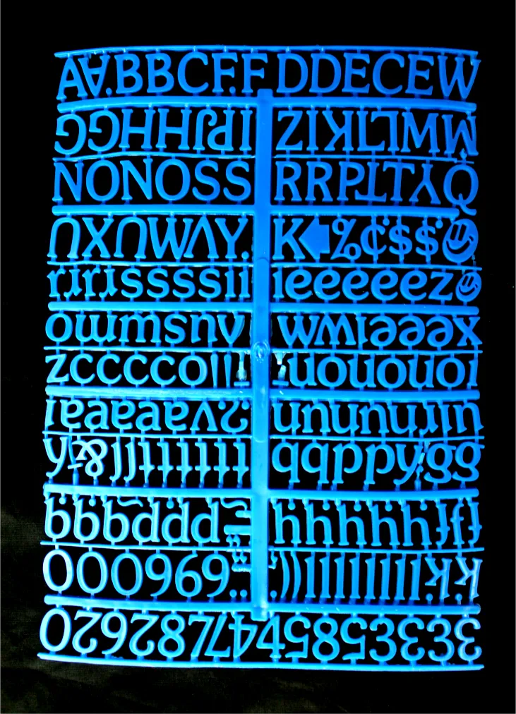 3/4" Molded Plastic Letters for Counter Message Board