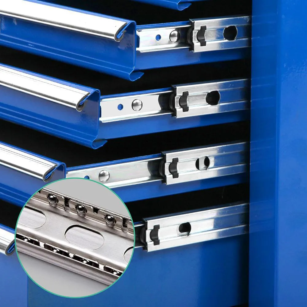 5 Drawer Mechanic Tool Box Cabinet Storage Trolley - Blue