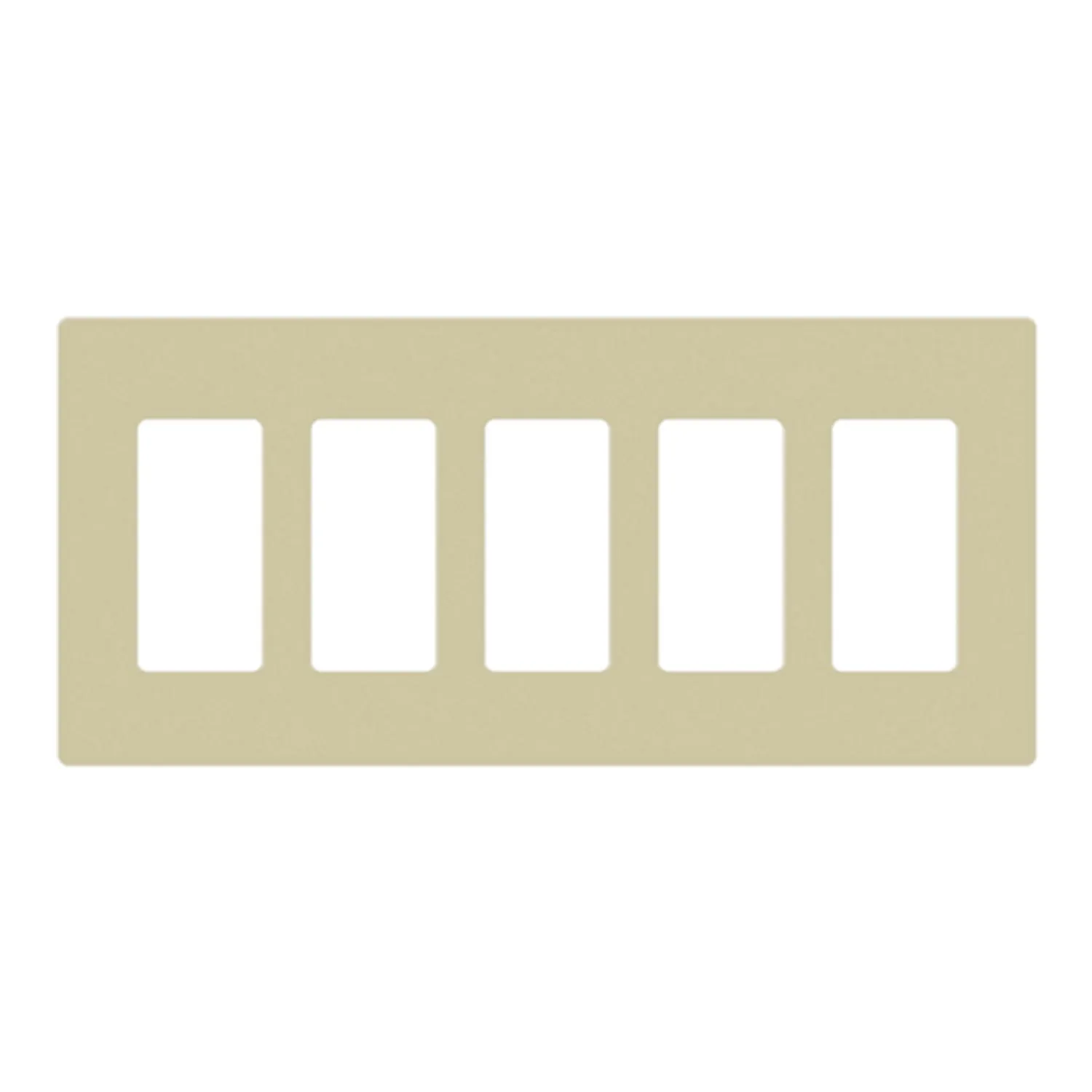 5-Gang Decorator Rocker Screwless Wall Plate Ivory