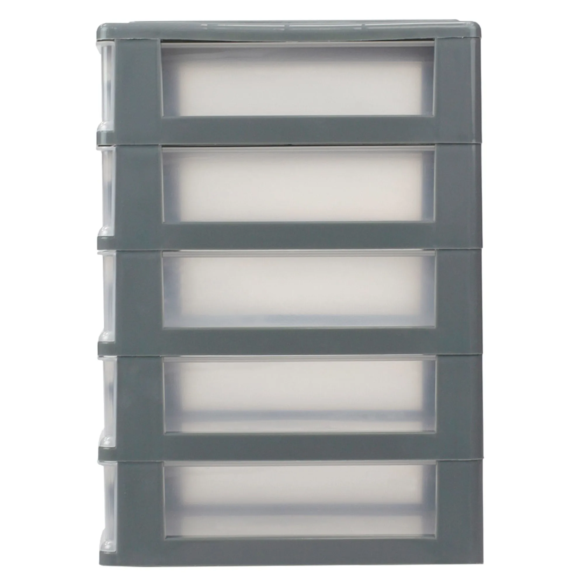 5 tier Plastic Drawer Organizer, Grey