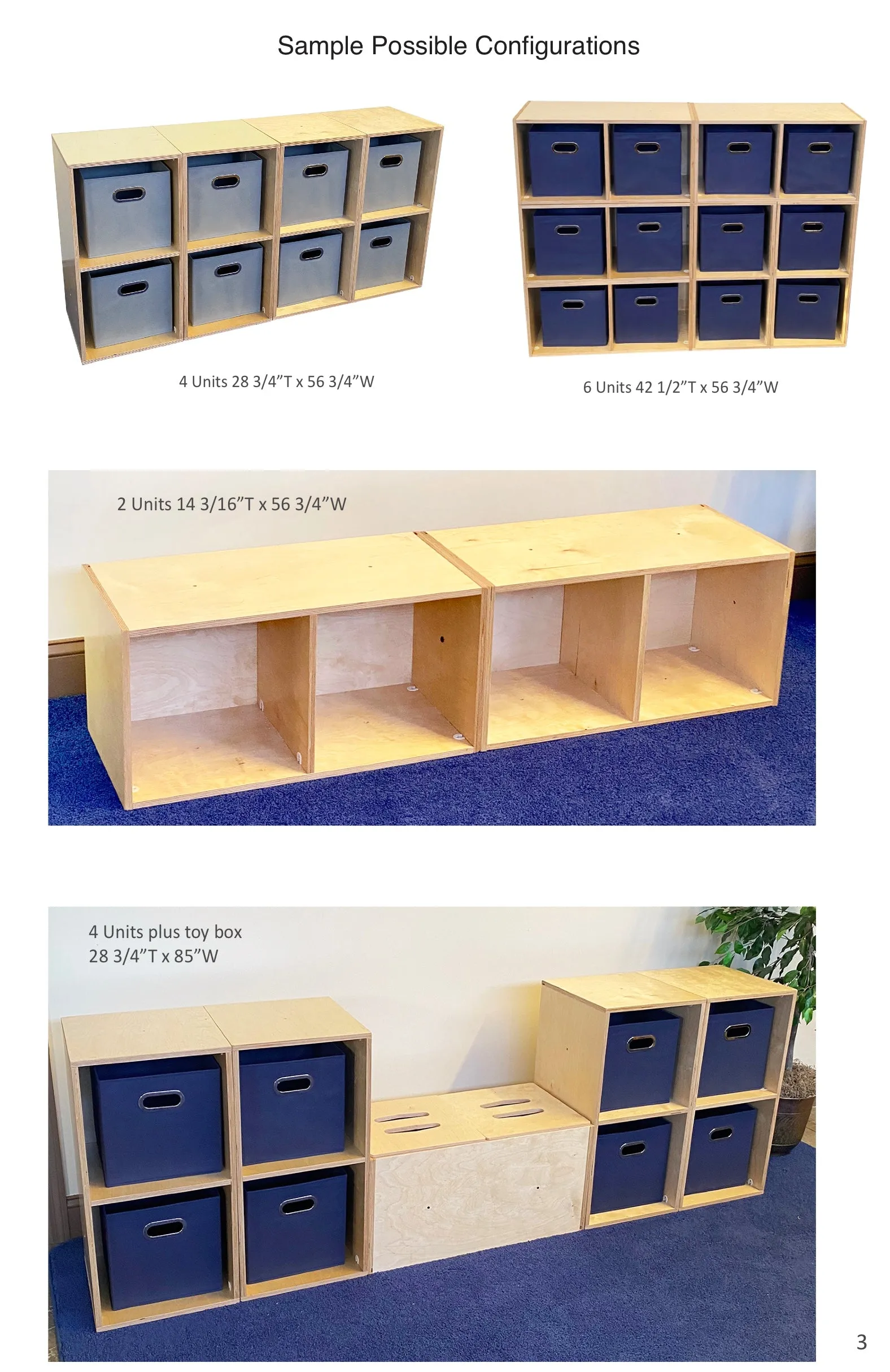 #58983 KUBeez  Modular birch storage cabinet, 1-pack, 1/8” Hardboard Back, Ready to Assemble