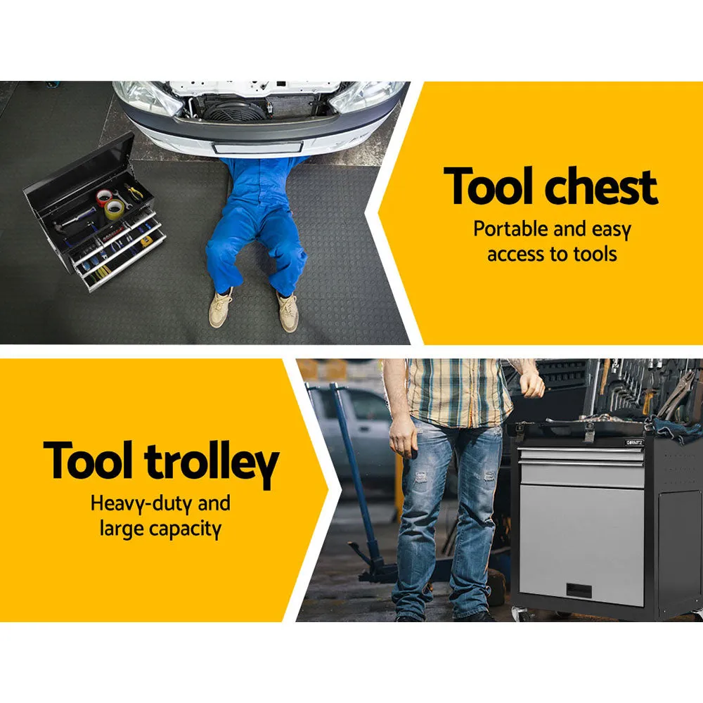 7-Drawer Lockable Tool Box Cabinet Chest with Castors - Giantz