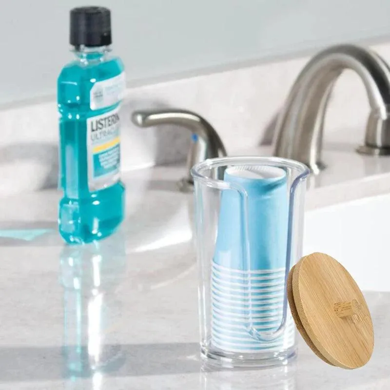 Acrylic Organizers with Bamboo Lids