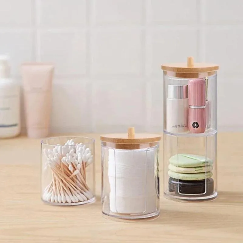 Acrylic Organizers with Bamboo Lids