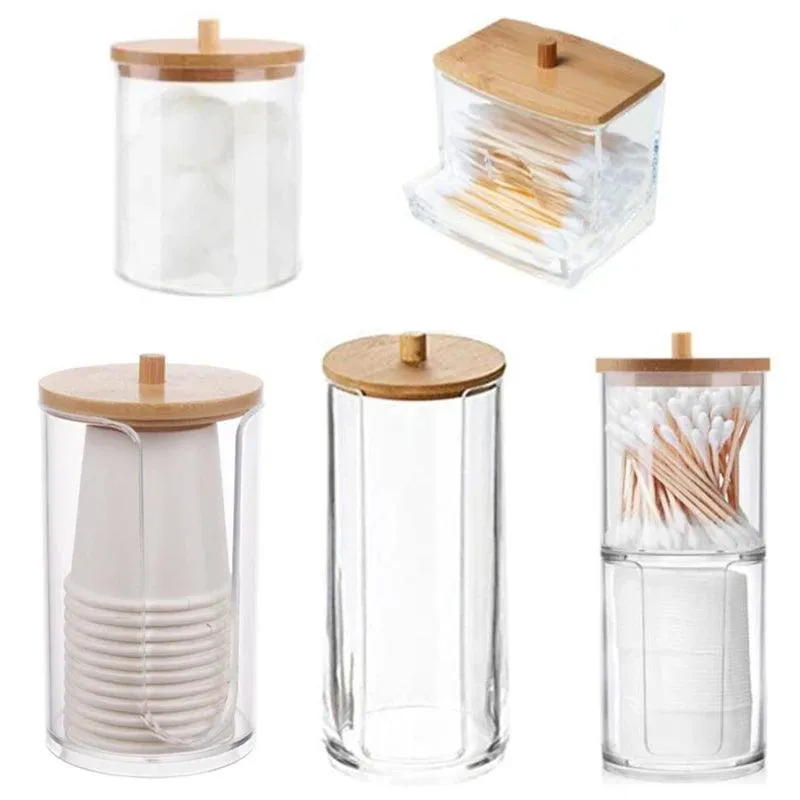 Acrylic Organizers with Bamboo Lids