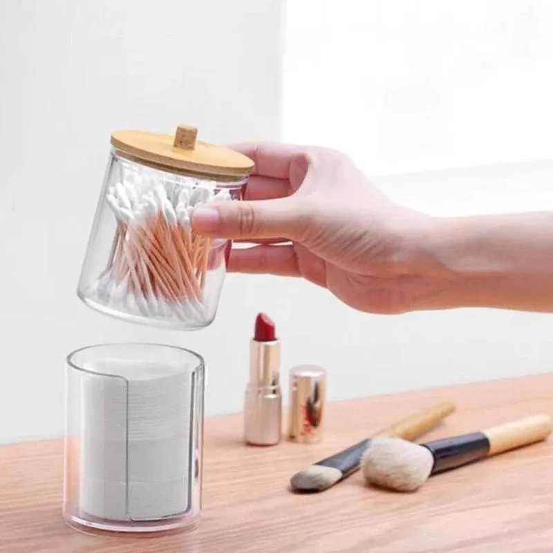 Acrylic Organizers with Bamboo Lids
