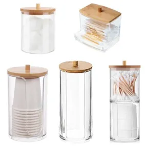 Acrylic Organizers with Bamboo Lids
