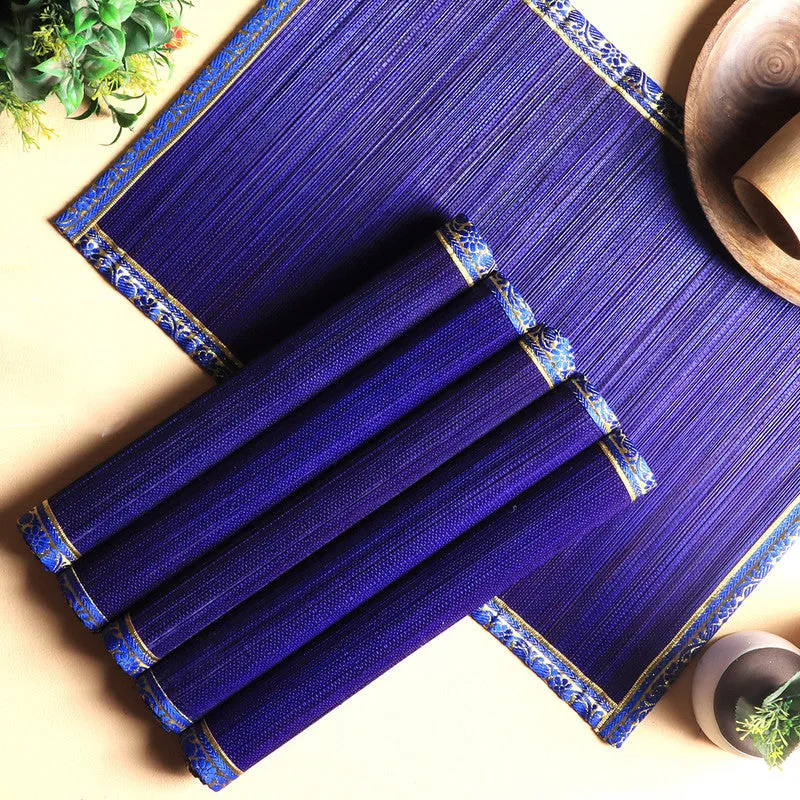 Bamboo Placemat | Table Mats | Purple | 33 x 50 cm | Set of 6