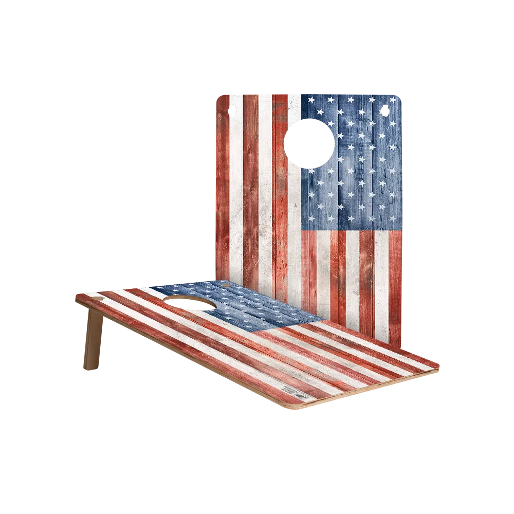 Barn Wood USA Flag Jamboree Cornhole Boards