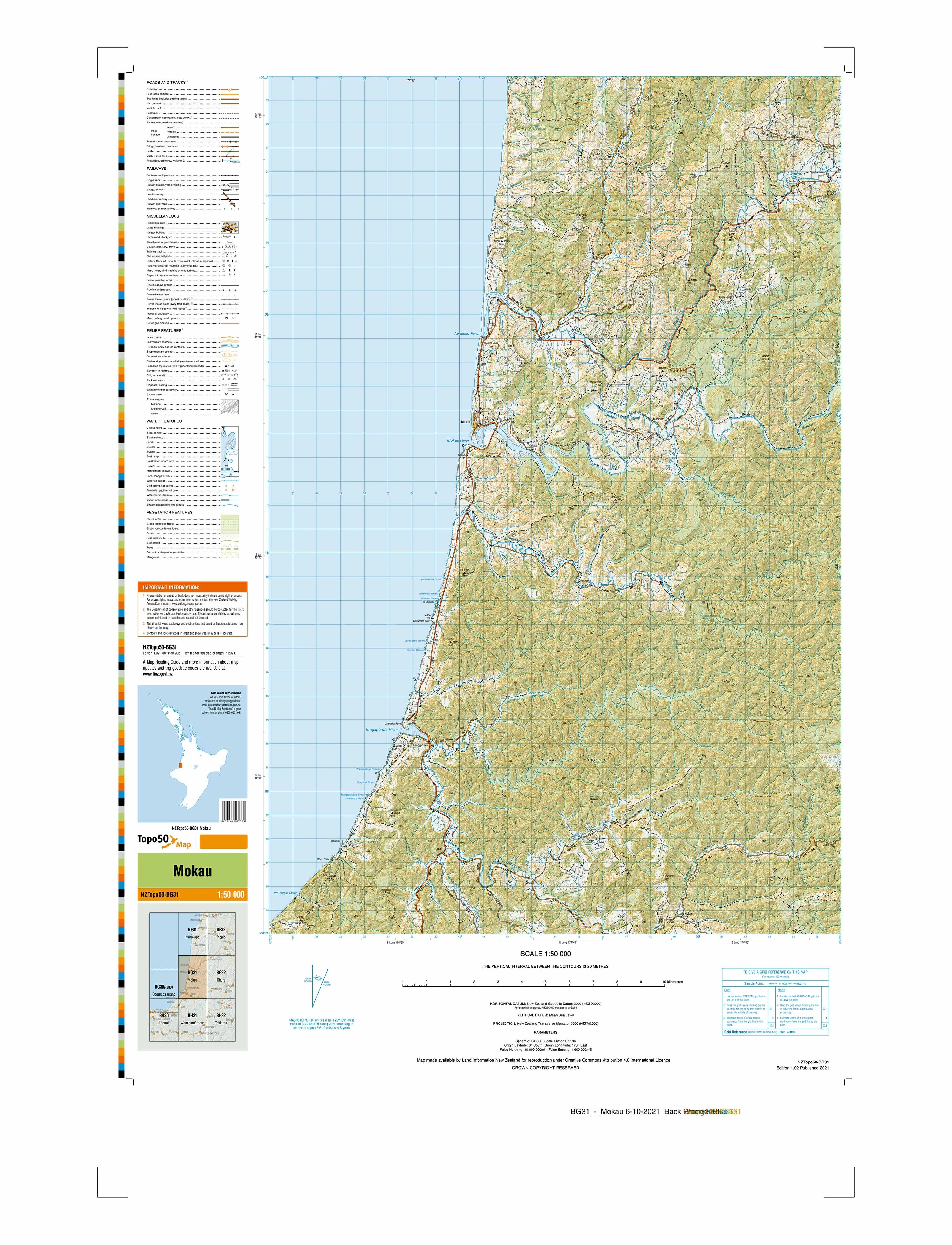 BG31 - Mokau Topo50 map