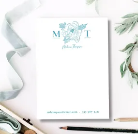 Birth Flower Monogram Notepad