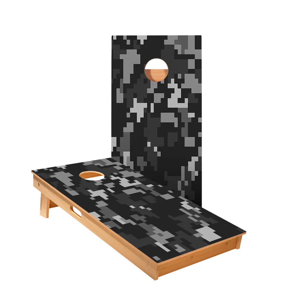 Black Digital Camo Star Cornhole Boards