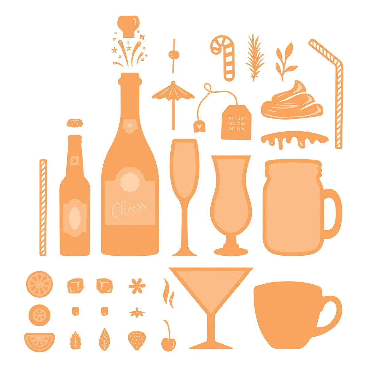 Bottoms Up Die & Stamp Set Collection - DB132