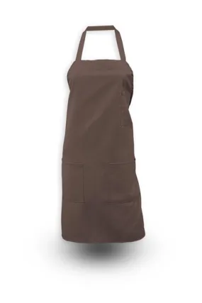 Brown Bib Apron (3 Pockets)
