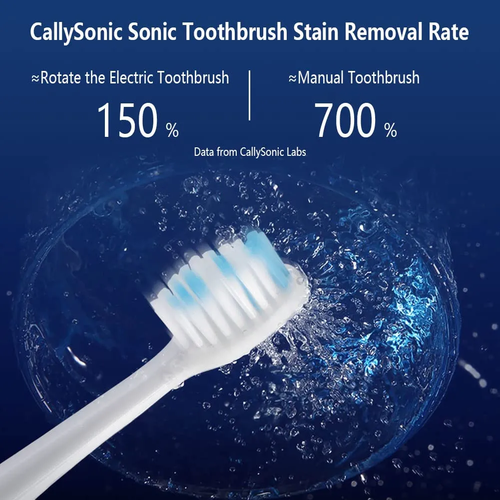 CALLYSONIC Sonic Electric Toothbrush for Adult, 2 Pack Rechargeable Tooth Brush, 3 Modes, Smart Timers, One Charge for 60 Days, Electric Toothbrush Set with 8 Brush Heads, 48,000 VPM