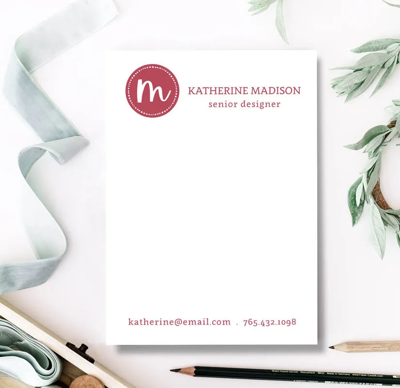 Casual Monogram Custom Notepad