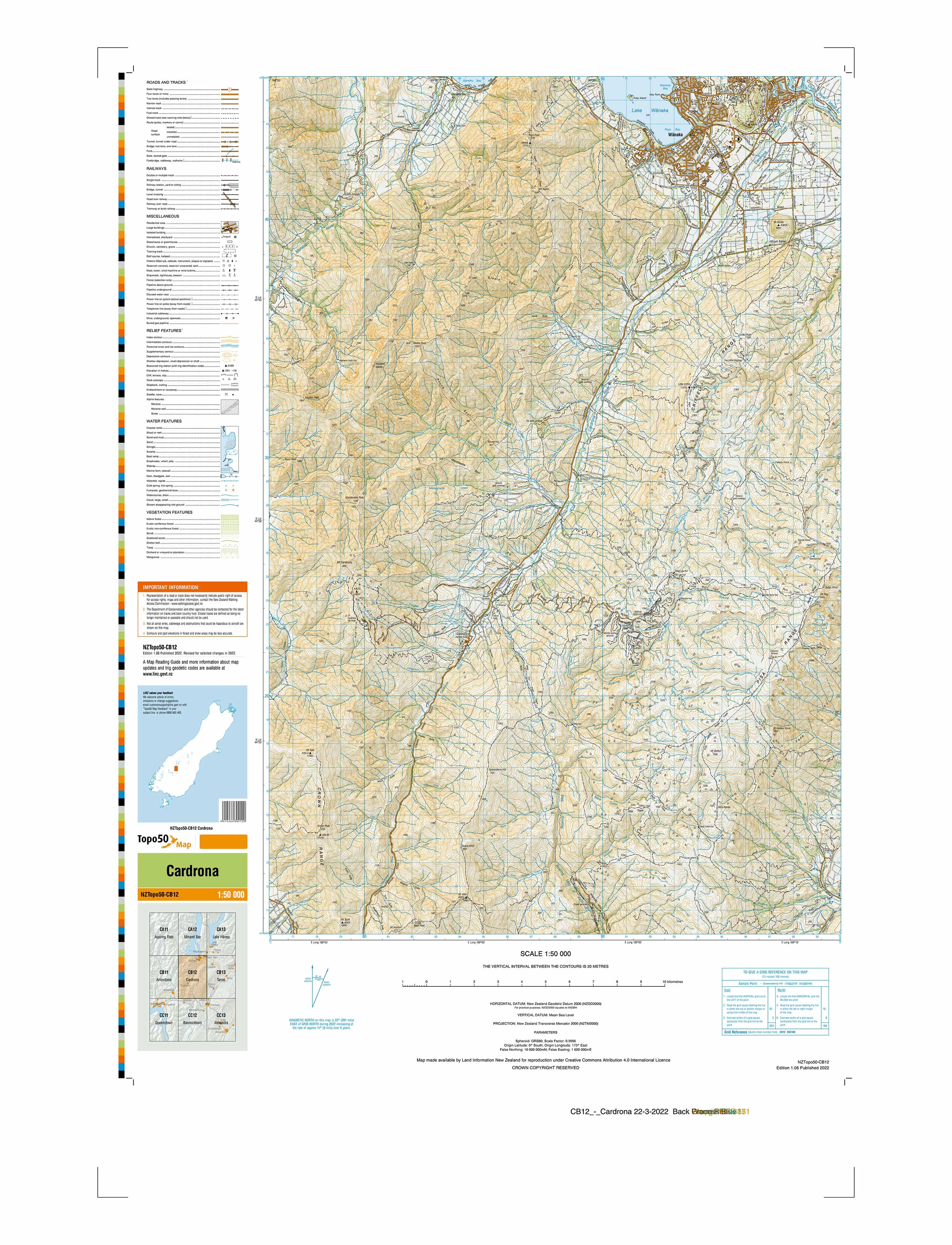 CB12 - Cardrona Topo50 map