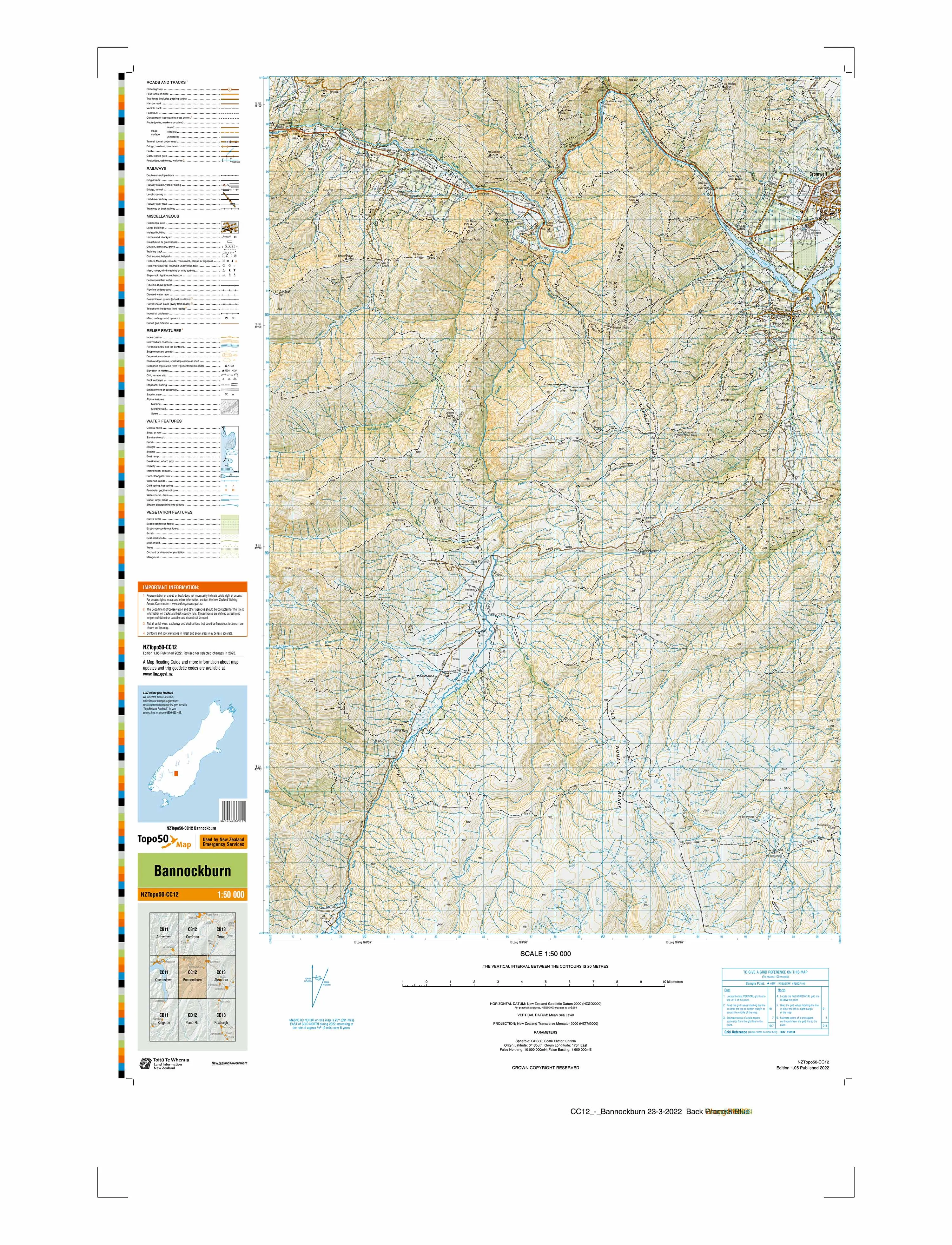 CC12 - Bannockburn Topo50 map