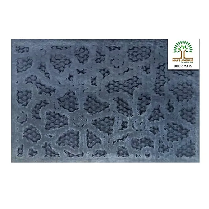 Coir and Rubber Floral Pattern Entrance Floor Mat (40x60cm), Green