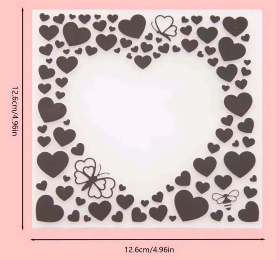 Craft - embossing folder - hearts frame