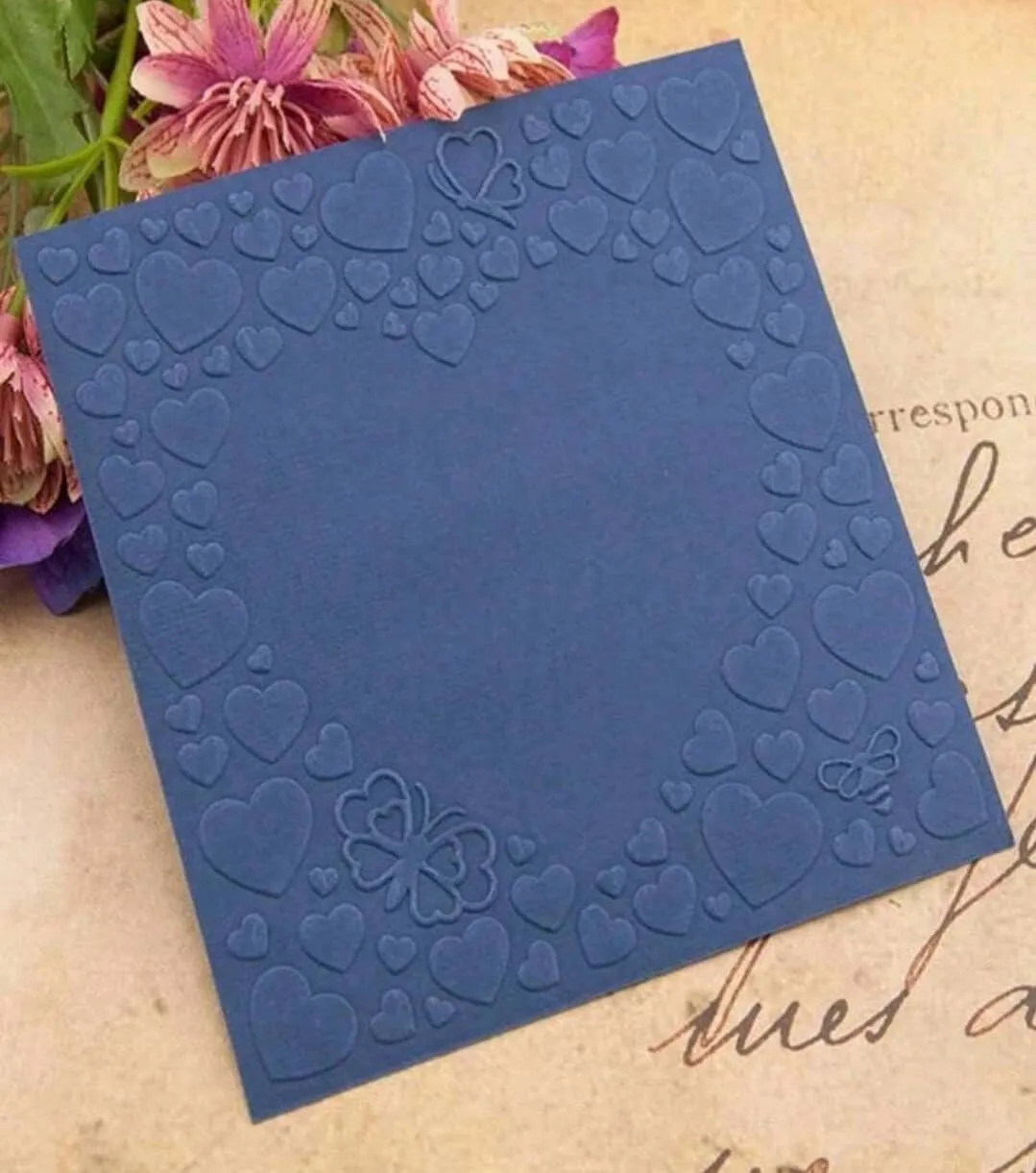 Craft - embossing folder - hearts frame