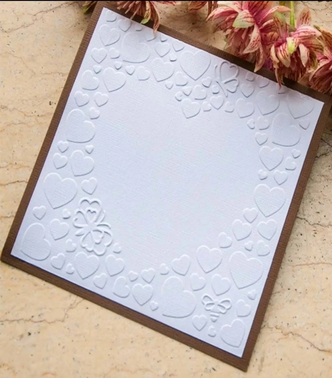 Craft - embossing folder - hearts frame