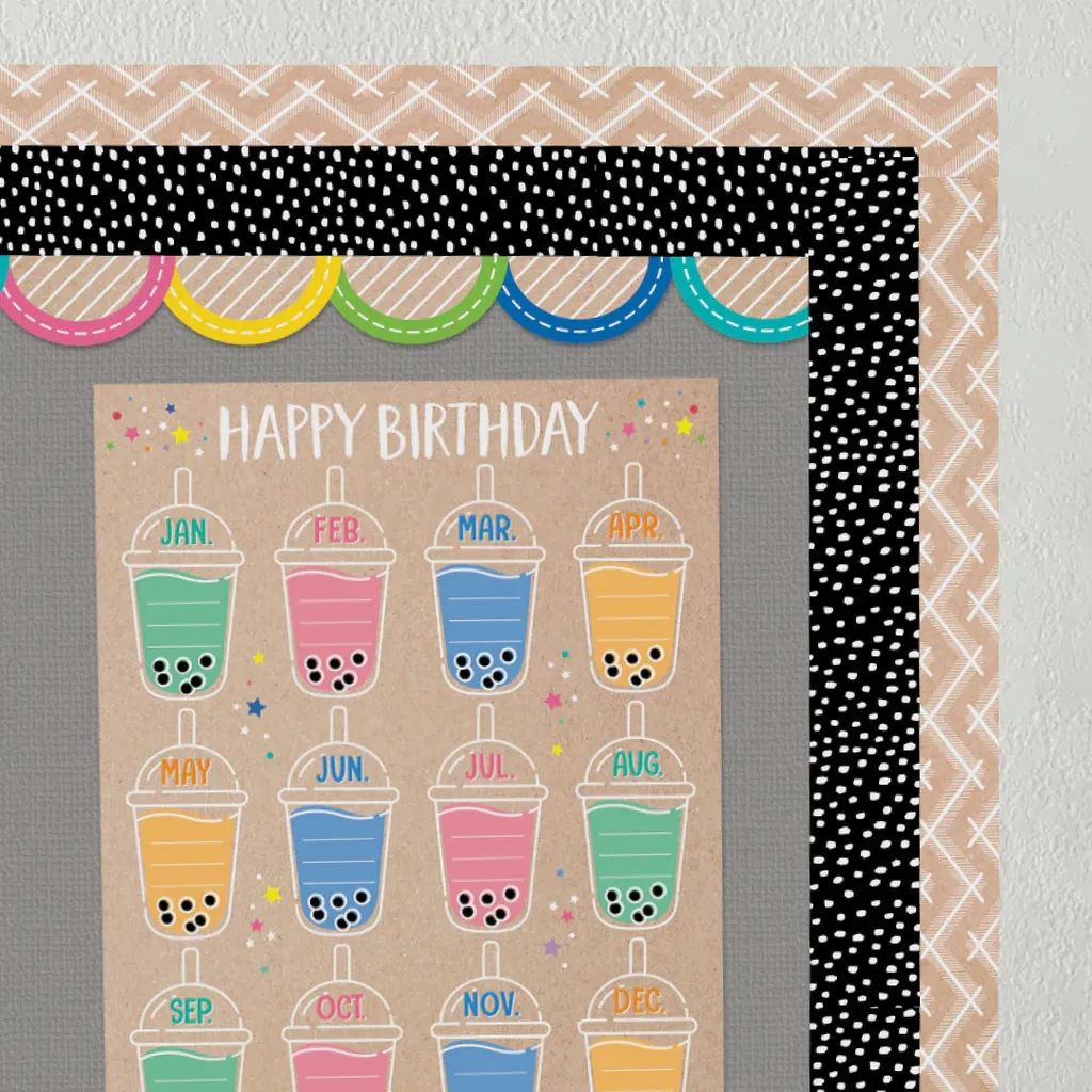 Creative Teaching Krafty Pop Colorful Kraft Jumbo Scallops EZ Border (CTP 10906)