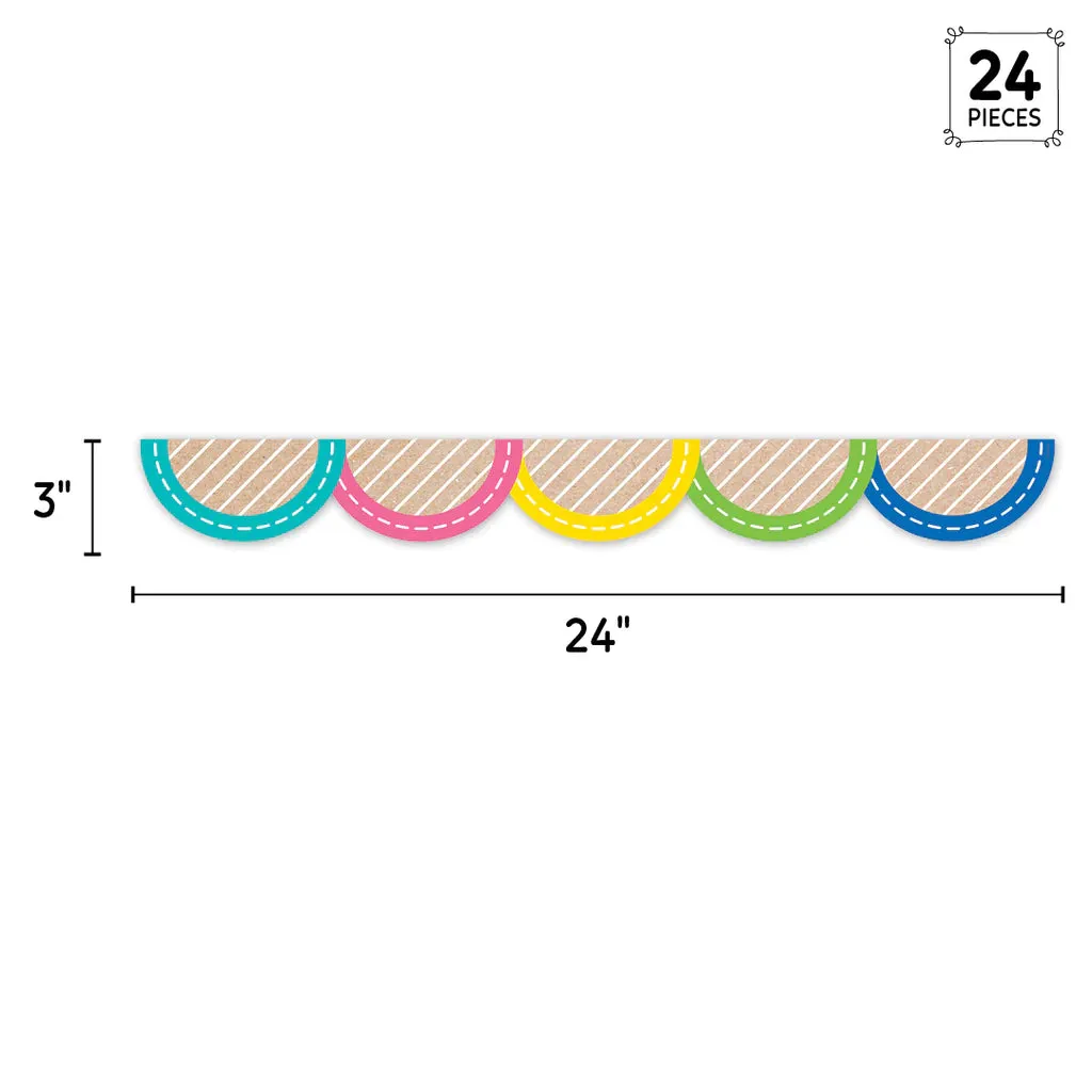 Creative Teaching Krafty Pop Colorful Kraft Jumbo Scallops EZ Border (CTP 10906)