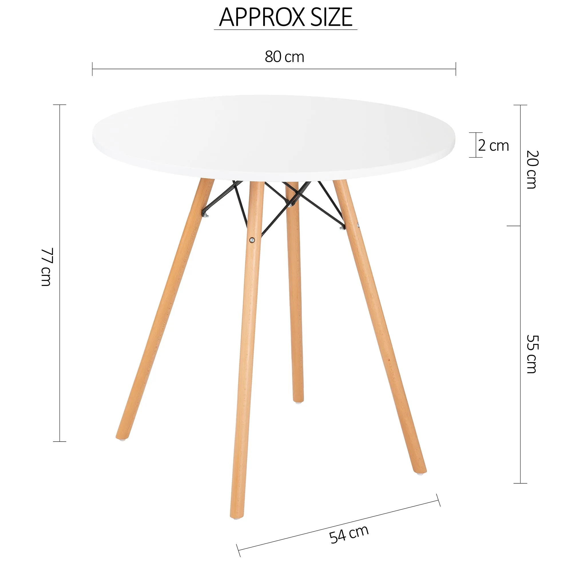 Davos Round Dining Table White 80cm
