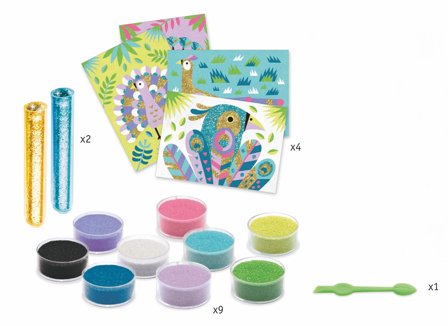 Dazzling Birds Glitter Board Sand Art Kit