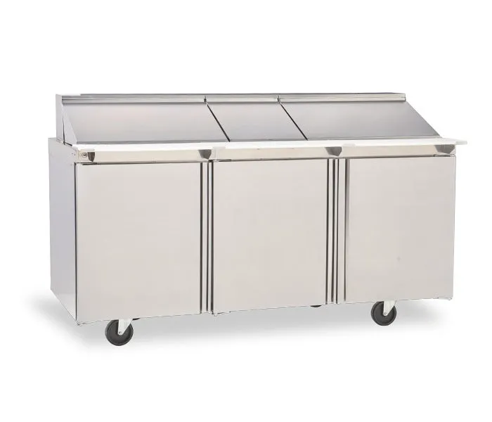 Delfield D4472NP-30M three-section refrigerator for sandwich and salad storage