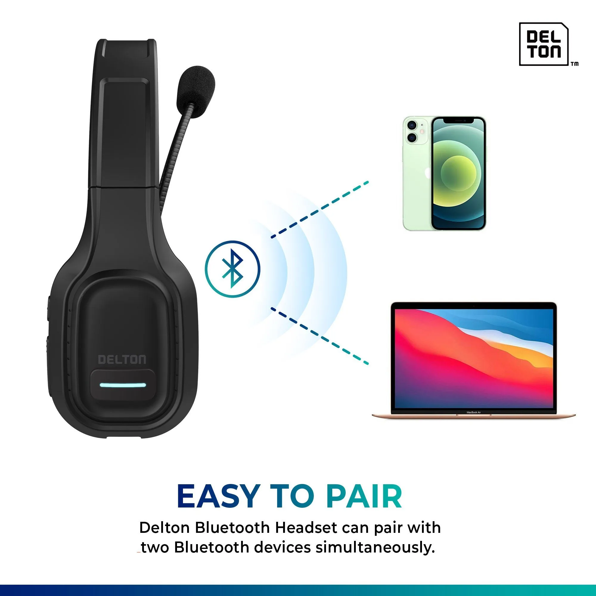 Delton Professional Wireless Computer Headset with Mic