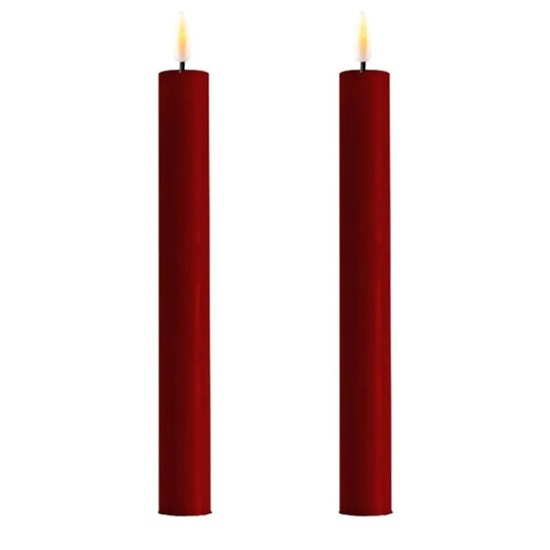 Deluxe Bordeaux LED Taper Set