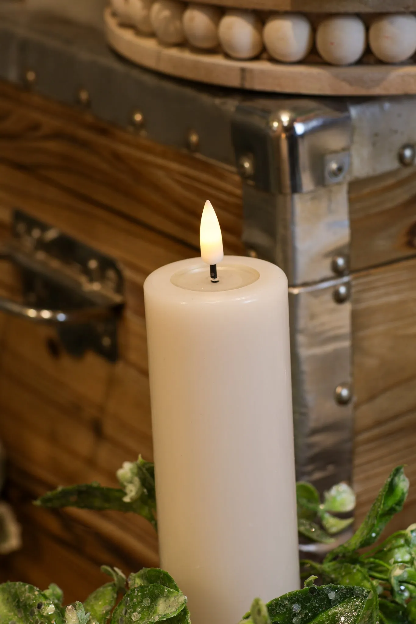 Deluxe Cream LED Candle 2x6