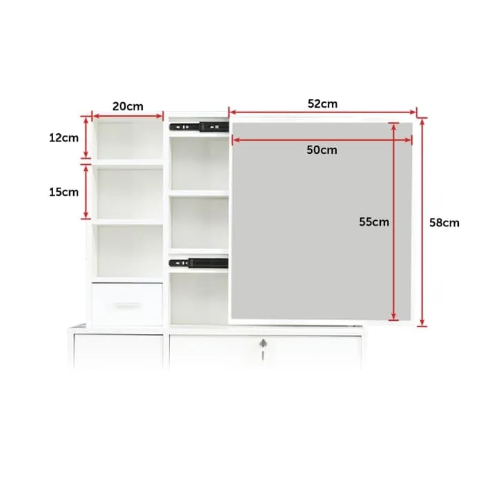 Dressing Table Stool Mirror Jewellery Cabinet Makeup Storage Drawer White