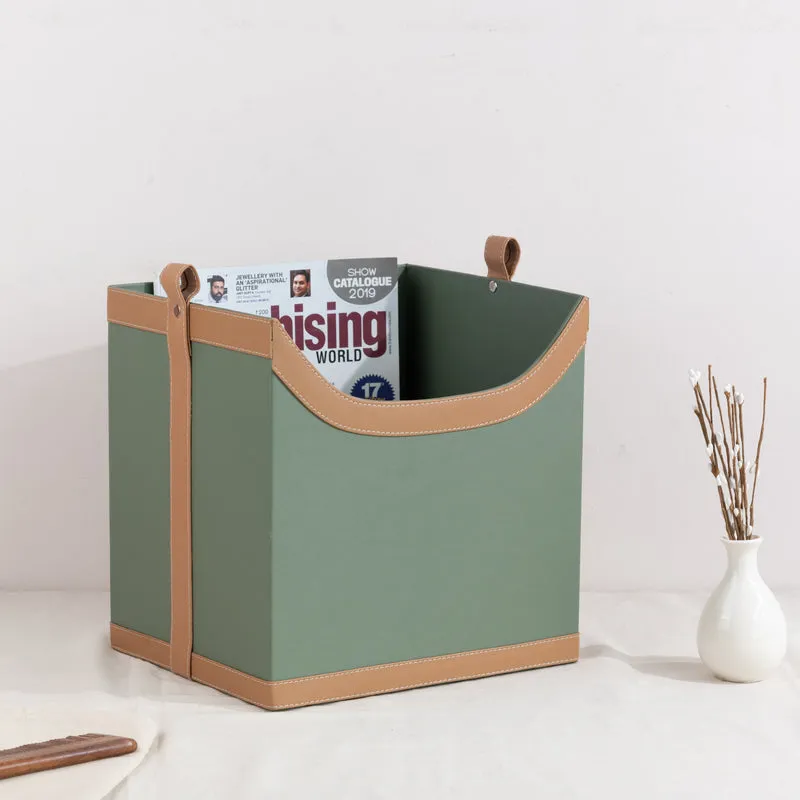 Elegant Emerald Vegan Leather Storage Home Organizers