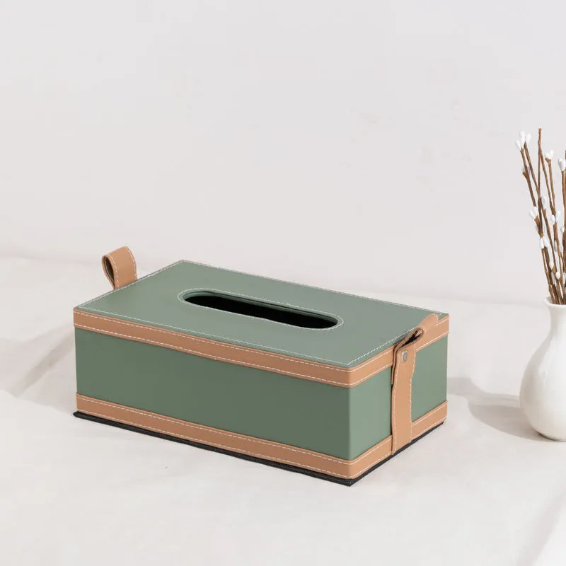 Elegant Emerald Vegan Leather Storage Home Organizers