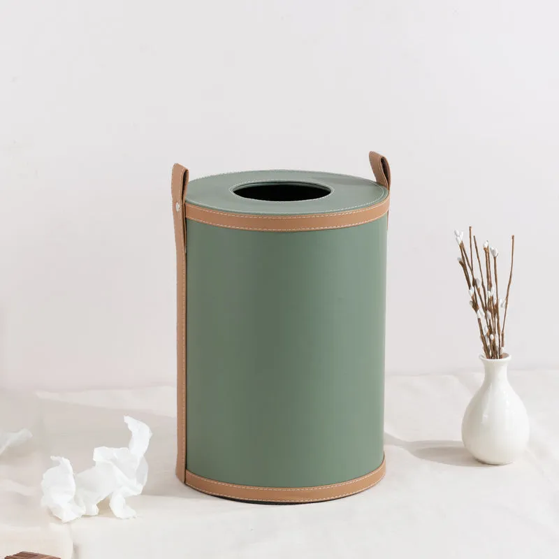 Elegant Emerald Vegan Leather Storage Home Organizers