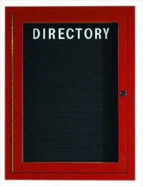 Enclosed Indoor 18"x24" One Door Aluminum Cherry Wood Look Directory Changeable Letter Board